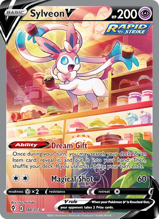 Sylveon V Holo 184/203 Evolving Skies Pokémon Card
