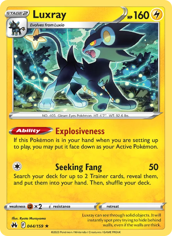 Luxray Reverse Holo 044/159 Crown Zenith Pokémon Card