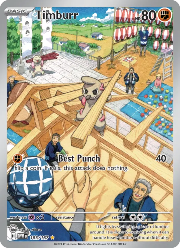 Timburr Holo 183/167 Twilight Masquerade Pokémon Card