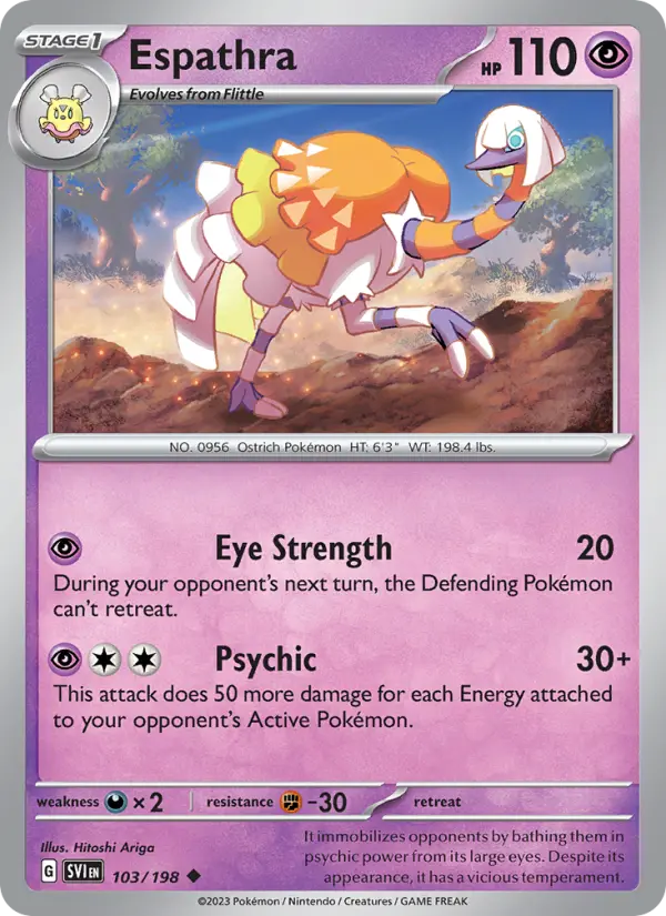Espathra Non-Foil 103/198 Scarlet & Violet Pokémon Card