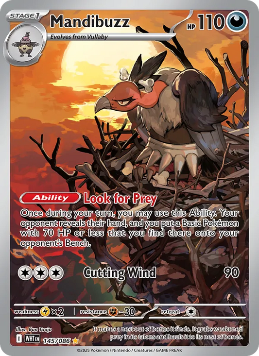 Mandibuzz Holo 145/86 White Flare Pokémon Card