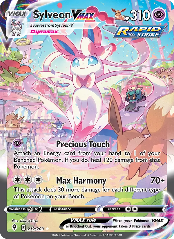 Sylveon VMAX Holo 212/203 Evolving Skies Pokémon Card
