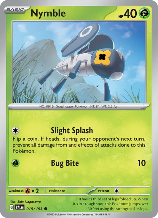 Nymble Normal 019/193 Paldea Evolved Pokémon Card