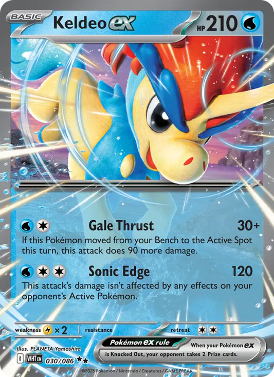 Keldeo ex Holo 030/86 White Flare Pokémon Card