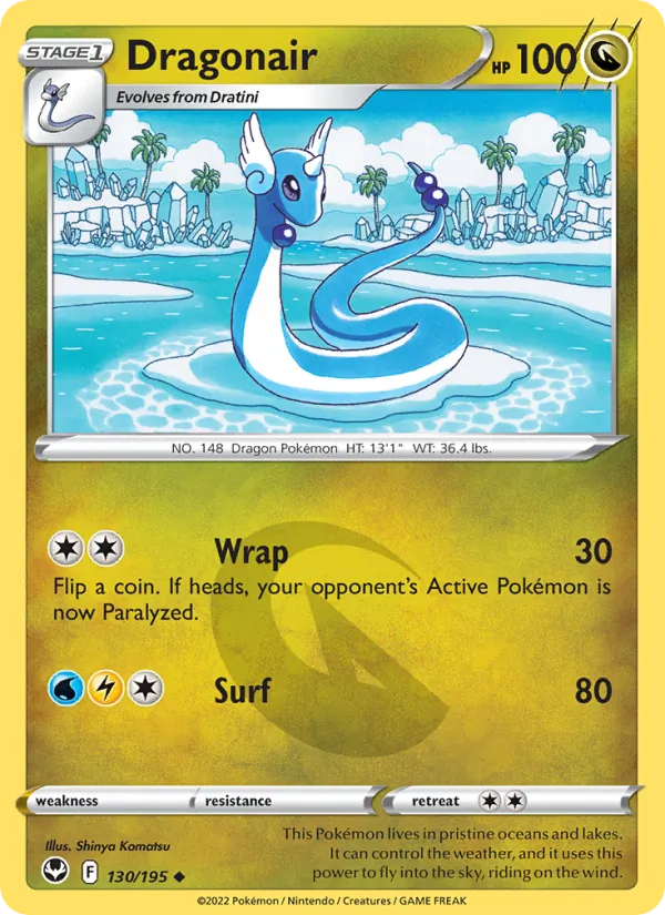 Dragonair Reverse Holo 130/195 Silver Tempest Pokémon Card