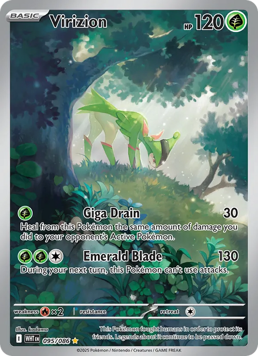 Virizion Holo 095/86 White Flare Pokémon Card