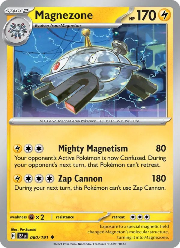 Magnezone Reverse Holo 060/191 Surging Sparks Pokémon Card