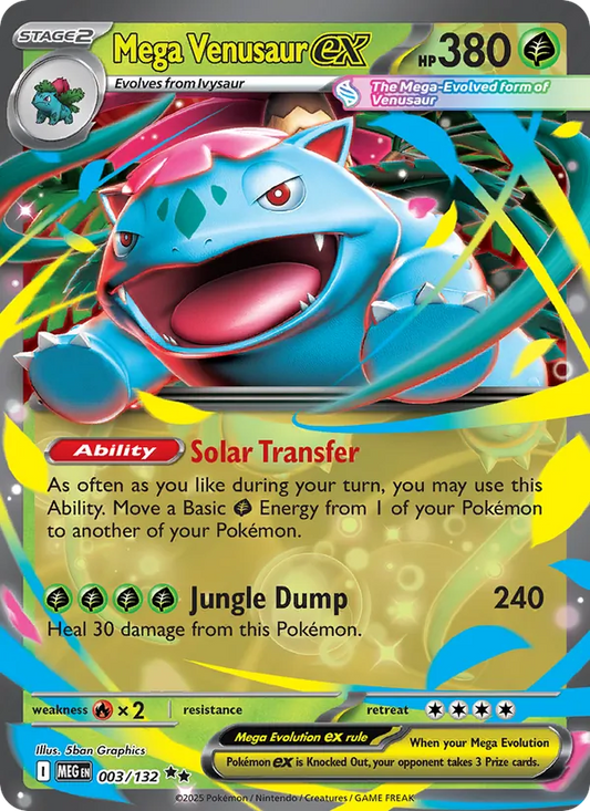 Mega Venusaur ex Holo 003/132 Mega Evolution Pokémon Card