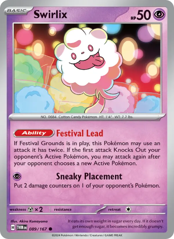 Swirlix Reverse Holo 089/167 Twilight Masquerade Pokémon Card