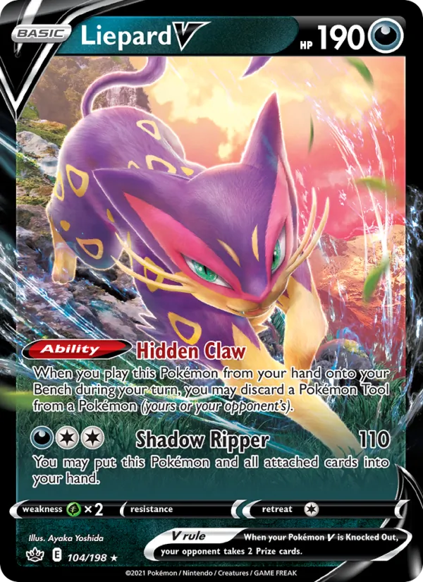 Liepard V Holo 104/198 Chilling Reign Pokémon Card