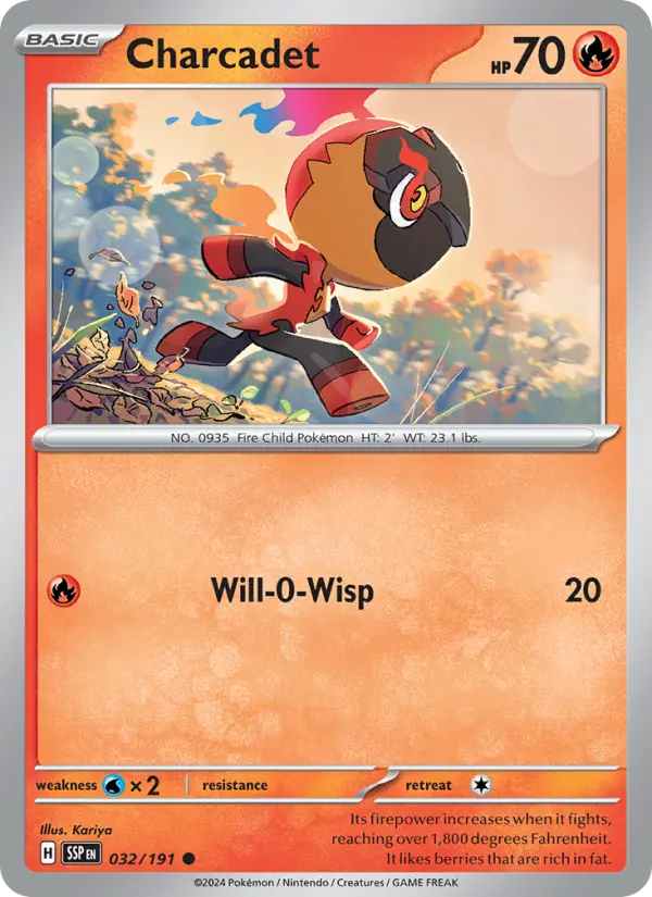 Charcadet Reverse Holo 032/191 Surging Sparks Pokémon Card