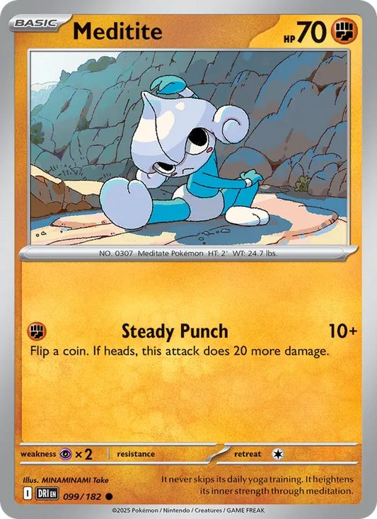 Meditite Normal 099/182 Destined Rivals Pokémon Card