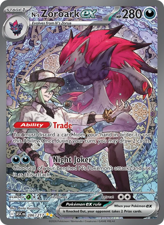 N's Zoroark ex Holo 286/217 Ascended Heroes Pokémon Card