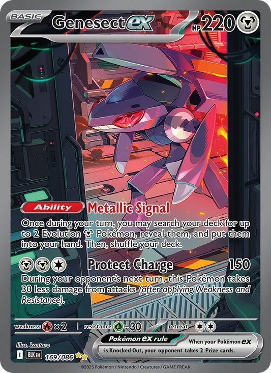 Genesect ex Holo 169/86 Black Bolt Pokémon Card
