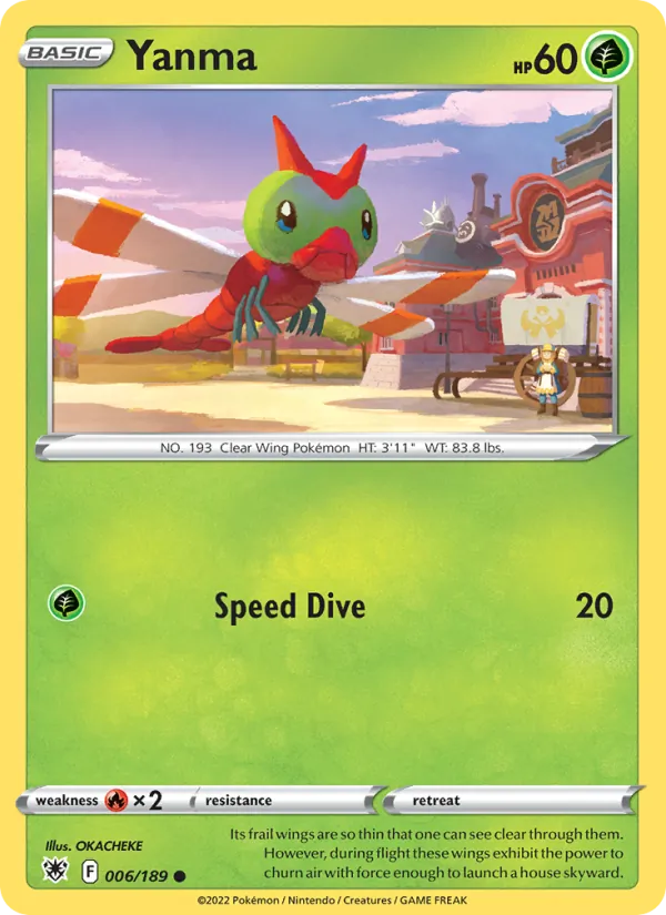 Yanma Reverse Holo 006/189 Astral Radiance Pokémon Card