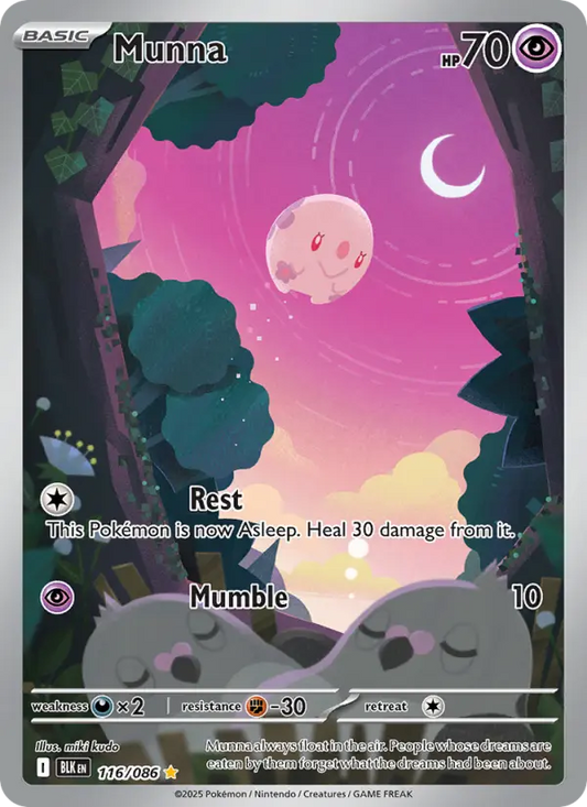 Munna Holo 116/86 Black Bolt Pokémon Card