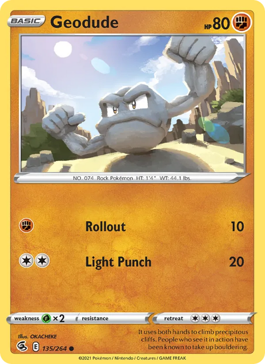 Geodude Normal 135/264 Fusion Strike Pokémon Card
