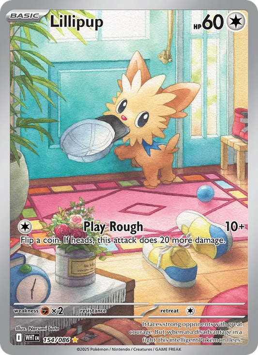 Lillipup Holo 154/86 White Flare Pokémon Card