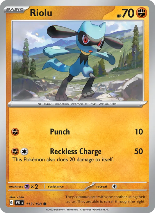 Riolu Non-Holo 113/198 Scarlet & Violet Pokémon Card