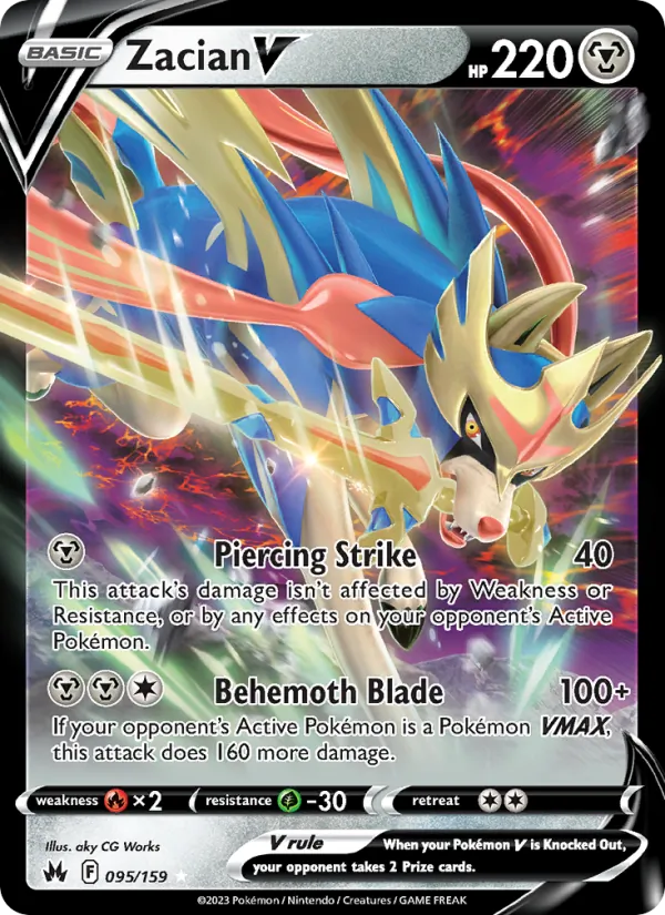 Zacian V Holo 095/159 Crown Zenith Pokémon Card