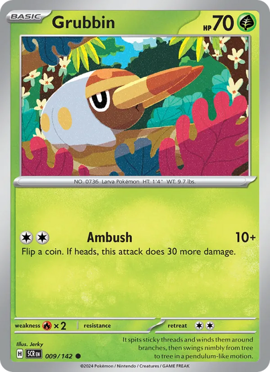 Grubbin Normal 009/142 Stellar Crown Pokémon Card