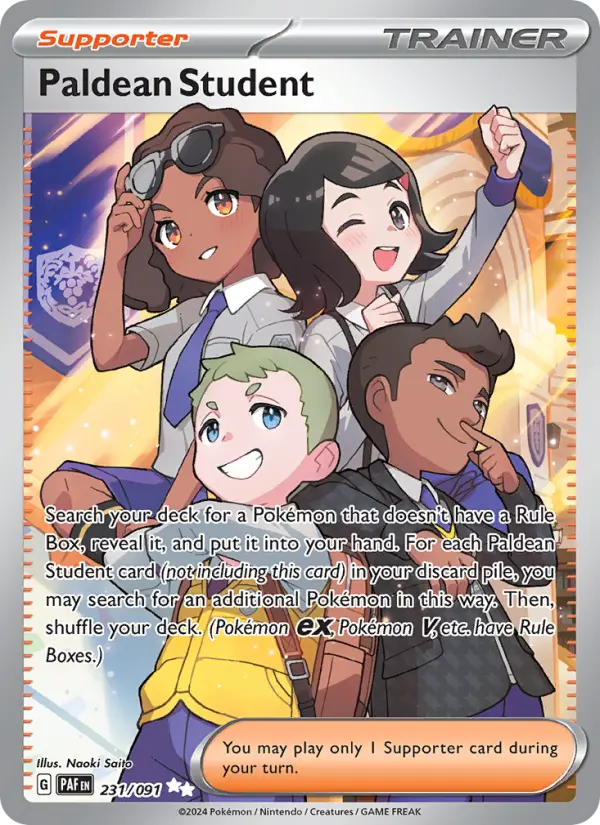 Paldean Student Holo 231/91 Paldean Fates Pokémon Card