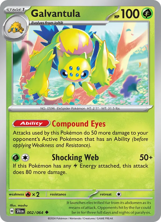 Galvantula Normal 002/64 Shrouded Fable Pokémon Card