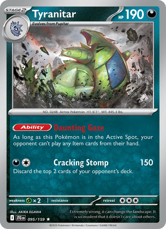 Tyranitar Normal 095/159 Journey Together Pokémon Card