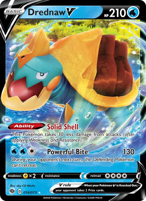 Drednaw V Holo 014/73 Champion's Path Pokémon Card