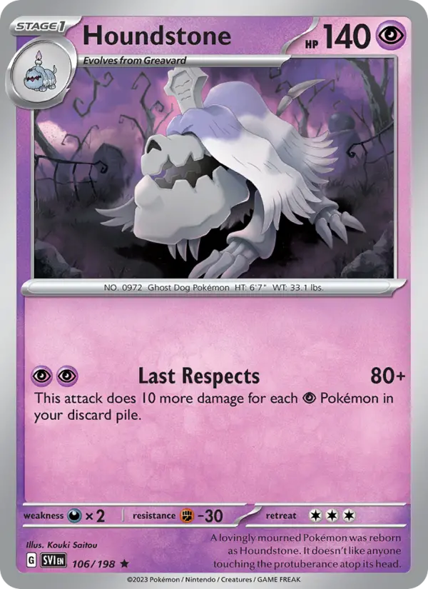 Houndstone Holo 106/198 Scarlet & Violet Pokémon Card