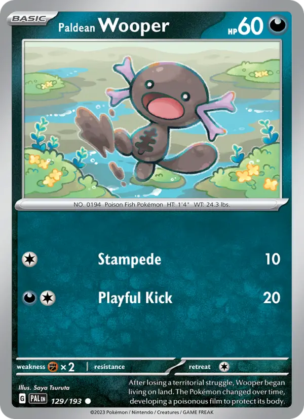 Paldean Wooper Non-Foil 129/193 Paldea Evolved Pokémon Card
