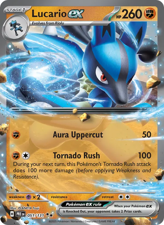 Lucario ex Holo 051/131 Prismatic Evolutions Pokémon Card