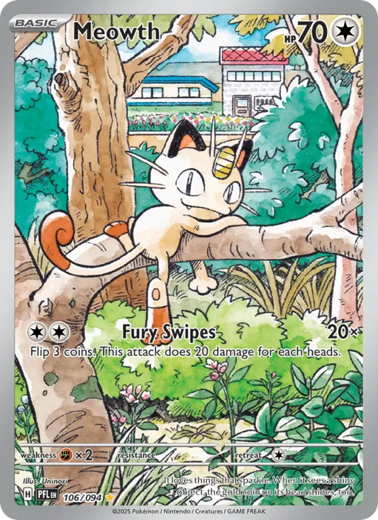 Meowth Holo 106/94 Phantasmal Flames Pokémon Card