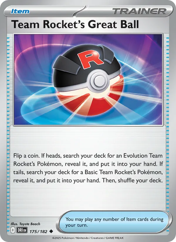 Team Rocket's Great Ball Normal 175/182 Destined Rivals Pokémon Card