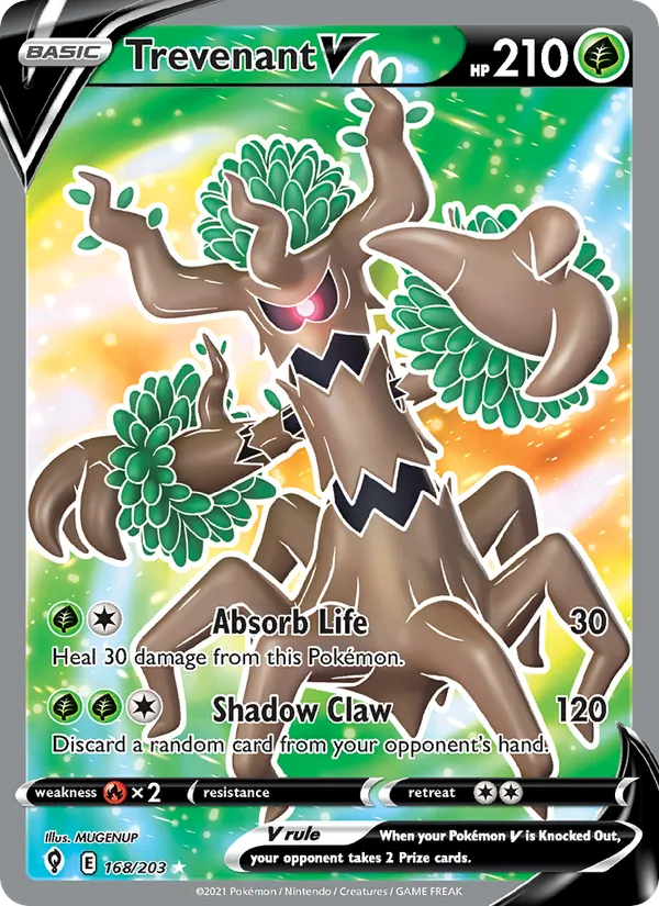 Trevenant V Holo 168/203 Evolving Skies Pokémon Card