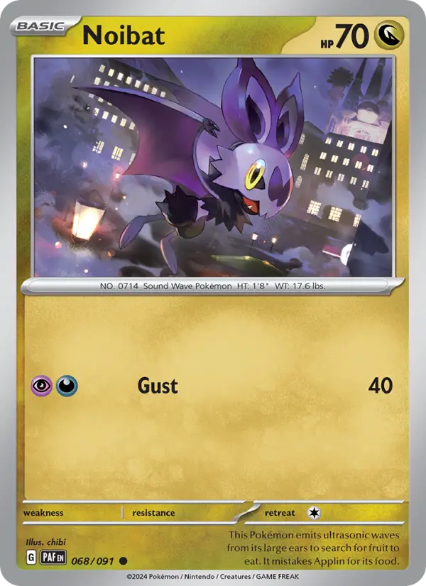 Noibat Reverse Holo 068/91 Paldean Fates Pokémon Card