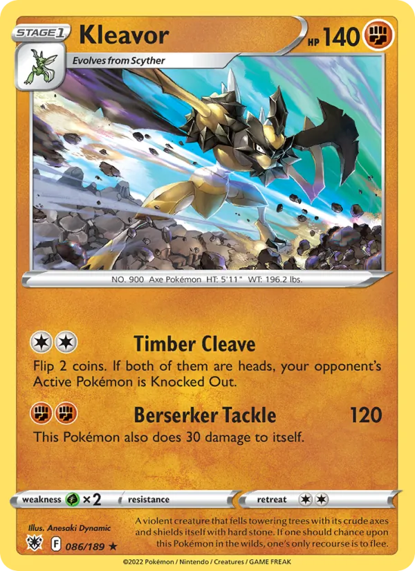Kleavor Reverse Holo 086/189 Astral Radiance Pokémon Card