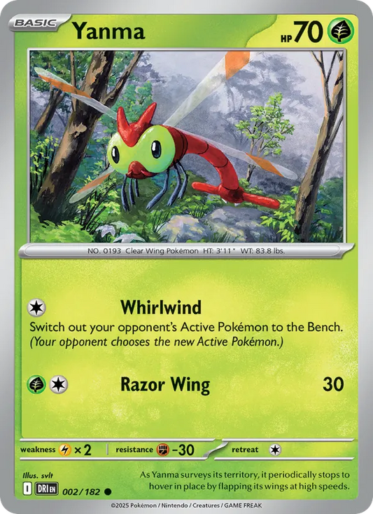 Yanma Normal 002/182 Destined Rivals Pokémon Card