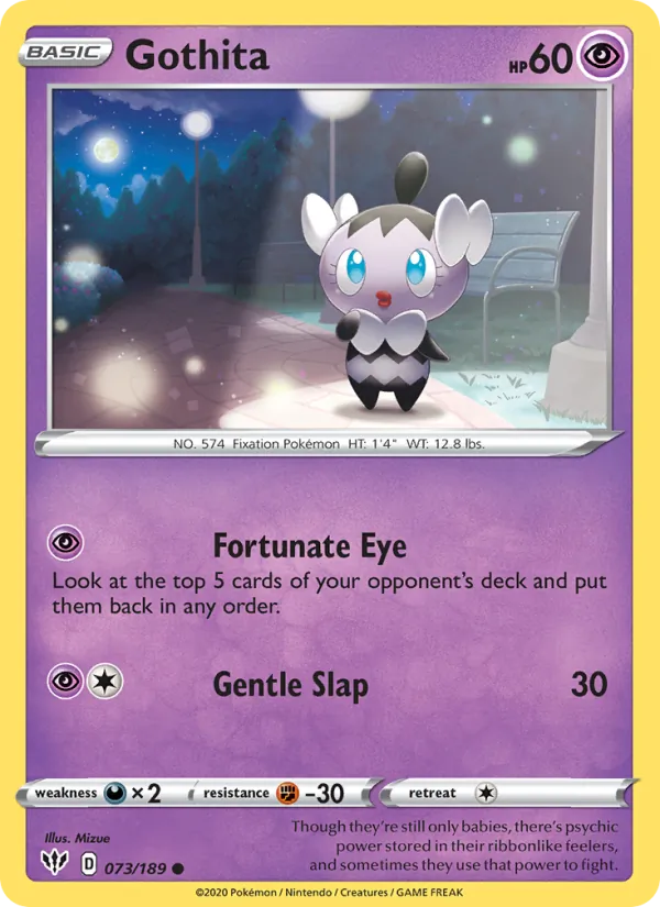 Gothita Reverse Holo 073/189 Darkness Ablaze Pokémon Card