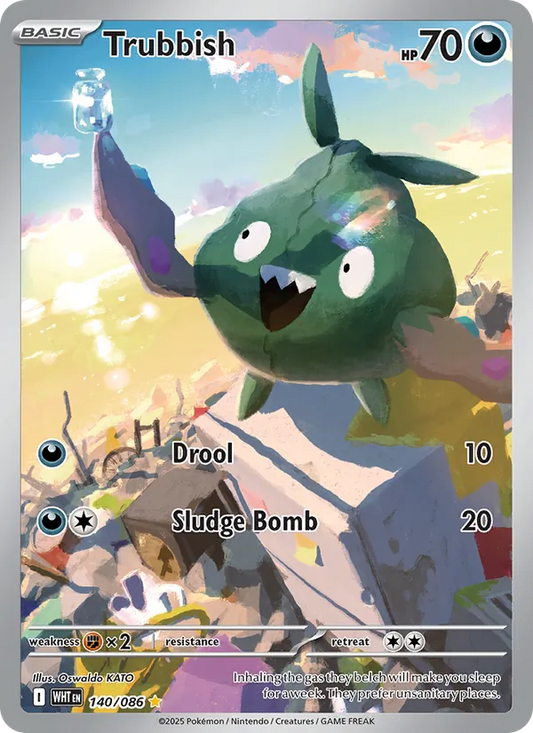 Trubbish Holo 140/86 White Flare Pokémon Card