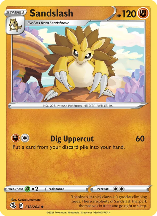 Sandslash Reverse Holo 132/264 Fusion Strike Pokémon Card