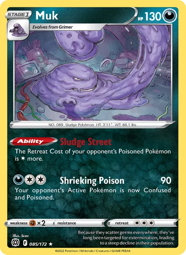 Muk Reverse Holo 085/172 Brilliant Stars Pokémon Card