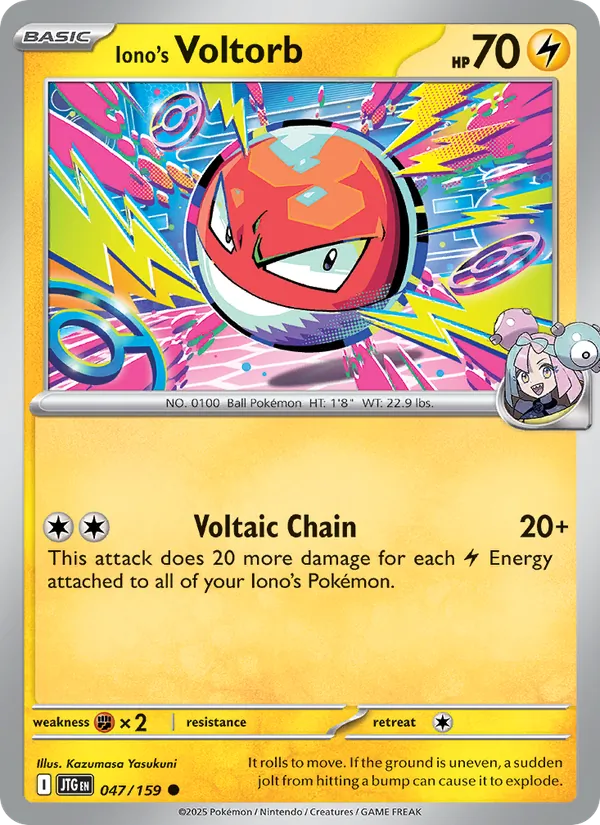 Iono's Voltorb Normal 047/159 Journey Together Pokémon Card