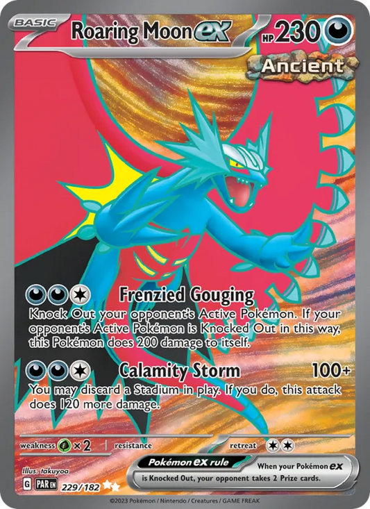 Roaring Moon ex Holo 229/182 Paradox Rift Pokémon Card