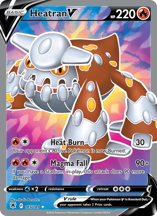 Heatran V Holo 165/189 Astral Radiance Pokémon Card