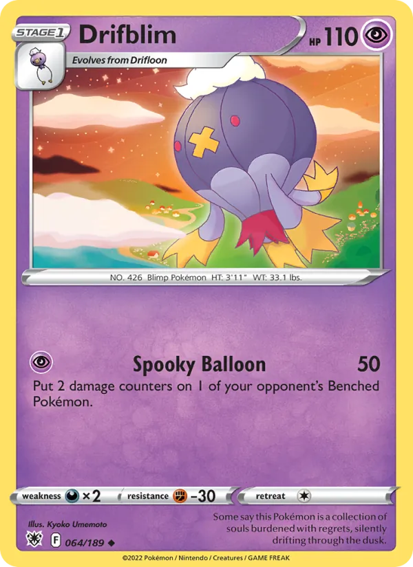 Drifblim Reverse Holo 064/189 Astral Radiance Pokémon Card
