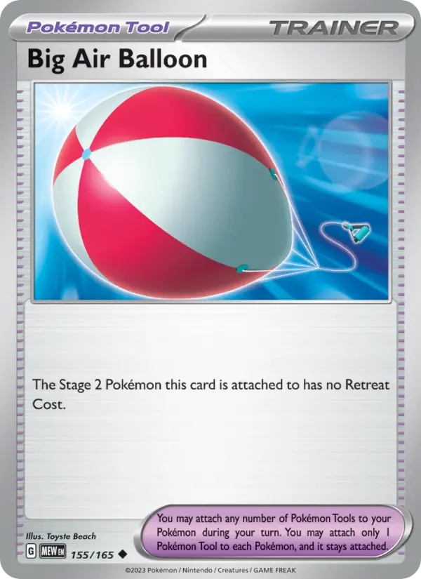 Big Air Balloon Reverse Holo 155/165 151 Pokémon Card