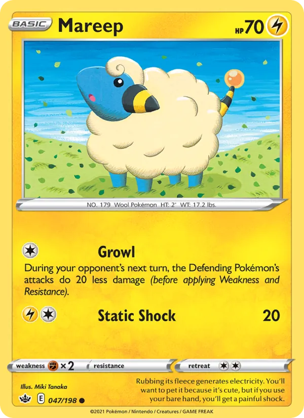 Mareep Reverse Holo 047/198 Chilling Reign Pokémon Card
