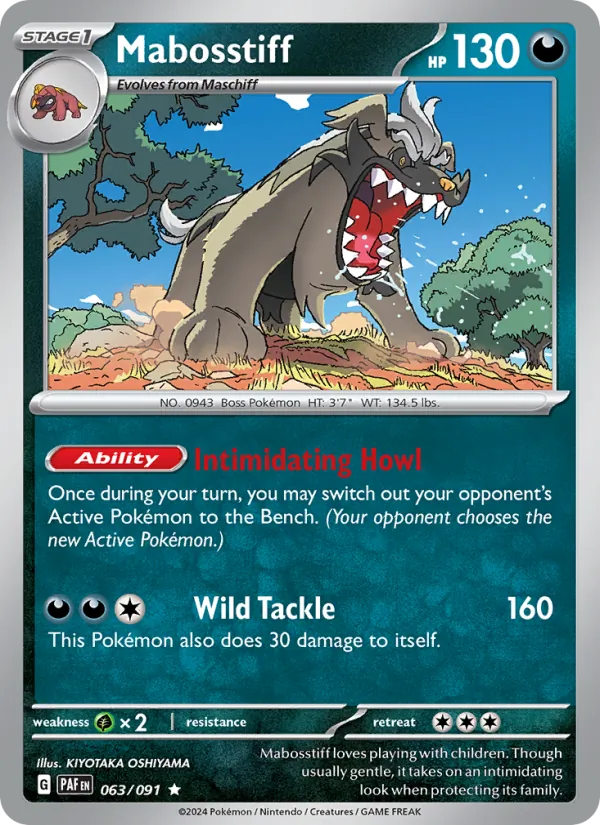 Mabosstiff Holo 063/91 Paldean Fates Pokémon Card