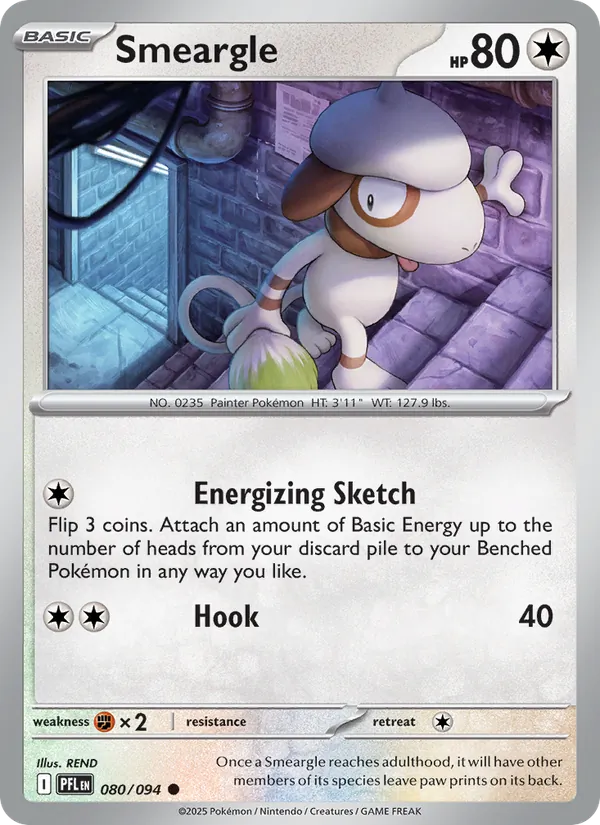 Smeargle Non-Holo 080/94 Phantasmal Flames Pokémon Card